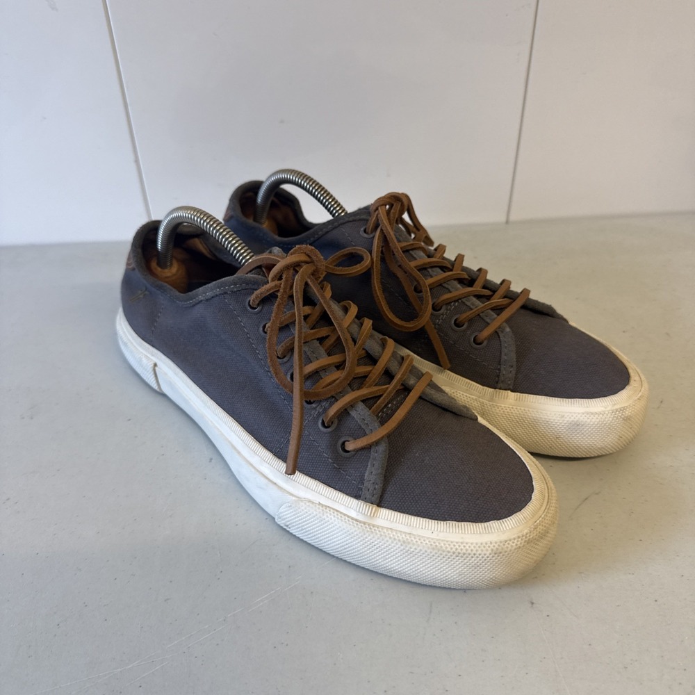 Frye Ludlow Low Mens 10.5 Blue Gray Canvas Lace Up Sneakers 3481491